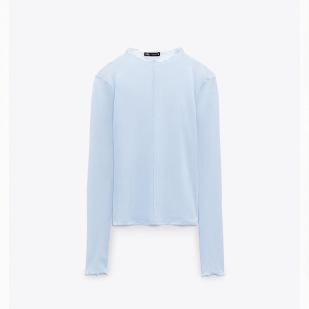 Brand New Zara Basic Tulle Top in Blue